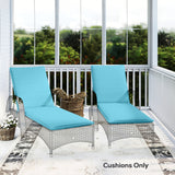 2-Piece Outdoor Lounge Chair Cushions, 76" x 23", Light Blue