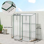 Mini Greenhouse with 3 Shelves and 2 Roll-up Doors, 56.3" x 17.7" x 59.4"