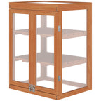 Wooden 2 Tier Cold Frame Greenhouse with Polycarbonate Panels, Orange