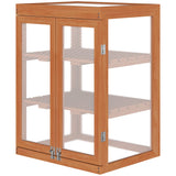 Wooden 2 Tier Cold Frame Greenhouse with Polycarbonate Panels, Orange