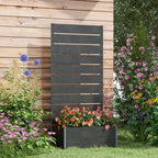 28" x 15" x 59" Raised Garden Bed with Trellis and Drain Gap, Black