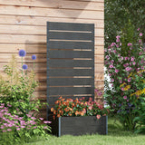 28" x 15" x 59" Raised Garden Bed with Trellis and Drain Gap, Black