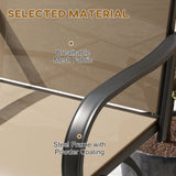 2-Piece Swivel Outdoor Bar Stools with Armrests, Tan