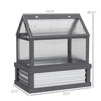 35.5" x 22.5" x 38.25" Raised Garden Bed Greenhouse, Gray