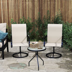2-Piece Outdoor Patio Swivel Chairs, Beige