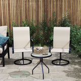 2-Piece Outdoor Patio Swivel Chairs, Beige