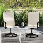 2-Piece Outdoor Patio Swivel Chairs, Beige