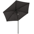 2.6 m Garden Parasol with Tilt, Crank, Vent & Aluminium Pole, Black