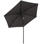 2.6 m Garden Parasol with Tilt, Crank, Vent & Aluminium Pole, Black