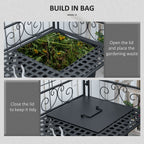Folding Potting Bench Table with Storage Shelf, Flourishes