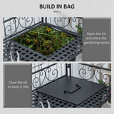 Folding Potting Bench Table with Storage Shelf, Flourishes