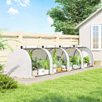 13' L x 3' W x 2.5' H Portable Tunnel Greenhouse, White