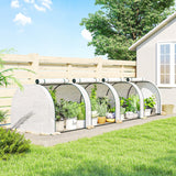 13' L x 3' W x 2.5' H Portable Tunnel Greenhouse, White