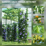 7.1FT Garden Arch Trellis with Climbing Net for Outdoor Plants