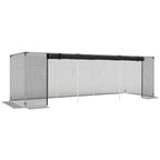 12' x 4' Crop Cage with Zippered Door and Steel Frame, Black