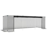 12' x 4' Crop Cage with Zippered Door and Steel Frame, Black