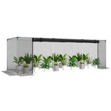 12' x 4' Crop Cage with Zippered Door and Steel Frame, Black