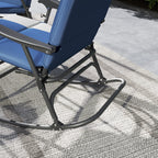 2-Piece Folding Outdoor Rocking Chairs, Dark Blue