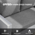 2 Seater Outdoor Seat Cushions with Backrest, Grey
