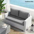 2 Seater Outdoor Seat Cushions with Backrest, Grey