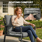 4-Piece Outdoor Sofa Set with Loveseat & 2 Chairs, Coffee Table, Black