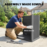 82 Gallon Outdoor Storage Box with Roll-Up Door and Removable Shelf, Grey