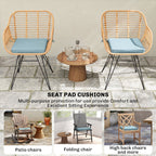 Set of 6 Chair Cushion Seat Pads with Straps, Light Grey