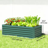 6' x 3' x 2' Galvanized Raised Garden Bed for Vegetables, Dark Green