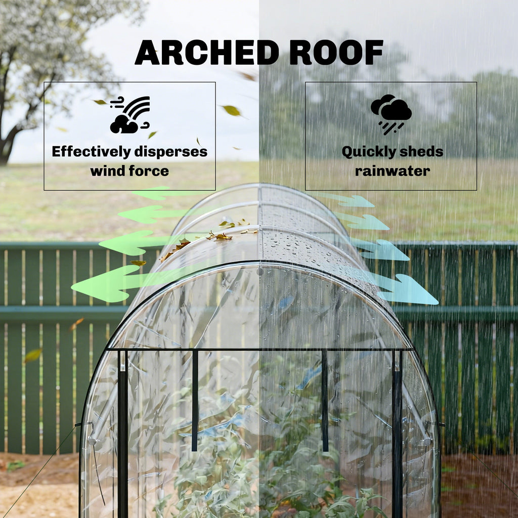 10' x 3' x 6.5' Walk-in Tunnel Greenhouse, Clear