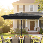 3 x 2 m Garden Parasol with Crank Handle and Tilt Function, Black