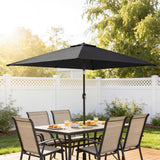 3 x 2 m Garden Parasol with Crank Handle and Tilt Function, Black