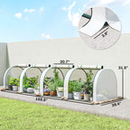 13' L x 3' W x 2.5' H Portable Tunnel Greenhouse, White