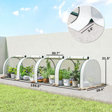13' L x 3' W x 2.5' H Portable Tunnel Greenhouse, White