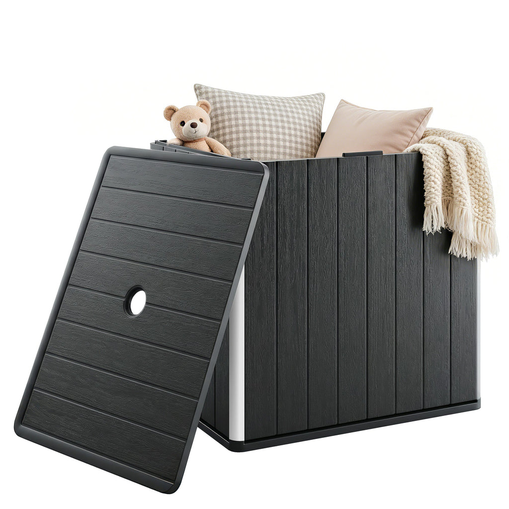 30 Gallon Outdoor Storage Box Side Table with Umbrella Holder