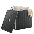 30 Gallon Outdoor Storage Box Side Table with Umbrella Holder