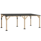 PerArbor 10' x 20' Wooden Lean-to Gazebo with Galvanized Steel Sloped Roof, Light Walnut