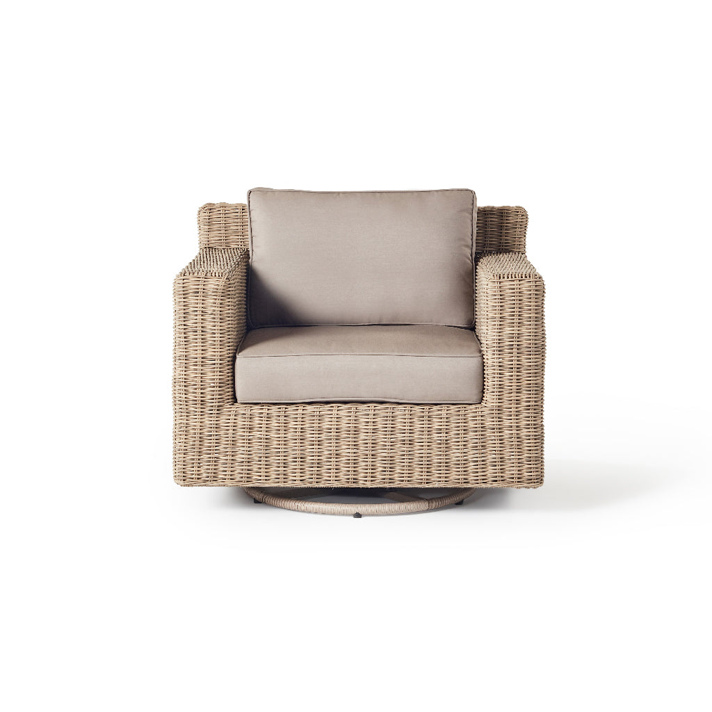 Sausalito Swivel Lounge Chair in Natural Wicker
