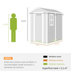 6' x 4' Outdoor Storage Shed with Floor and Lockable Door, Gray