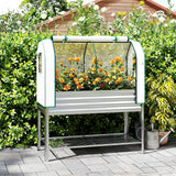 Galvanized Raised Garden Bed with Greenhouse Cover, Silver