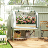 Galvanized Raised Garden Bed with Greenhouse Cover, Silver