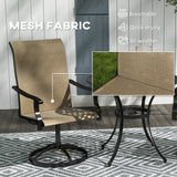2-Piece Outdoor Patio Swivel Chairs, Brown