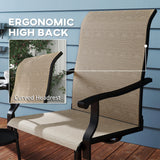 2-Piece Outdoor Patio Swivel Chairs, Brown