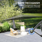 111" x 150.4" Cantilever Umbrella with 360° Rotation and Tilt, Grey