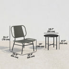 3 Piece Wicker Patio Bistro Set with 2 Armless Chairs and Steel Table, Grey