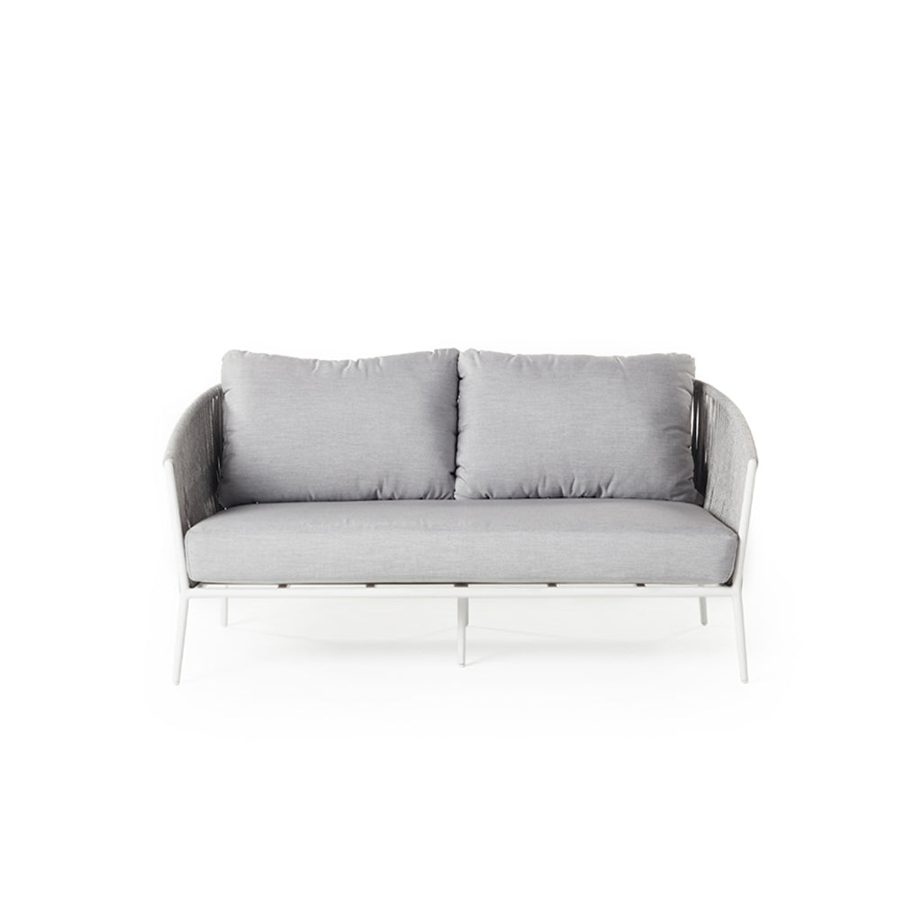 Olema Loveseat in White Aluminum