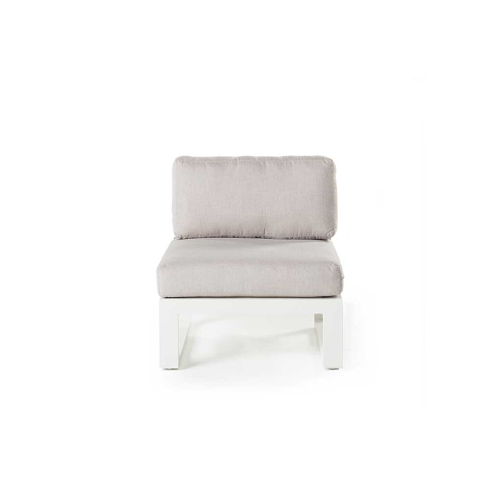 Belvedere Sectional Armless Chair in White Aluminum