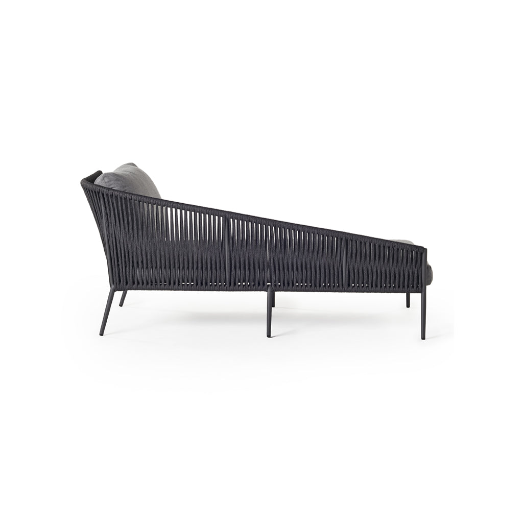 Olema Day Bed Right-Arm Chaise in Charcoal Aluminum