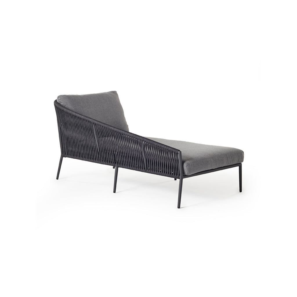 Olema Day Bed Right-Arm Chaise in Charcoal Aluminum