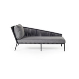 Olema Day Bed Left-Arm Chaise in Charcoal Aluminum