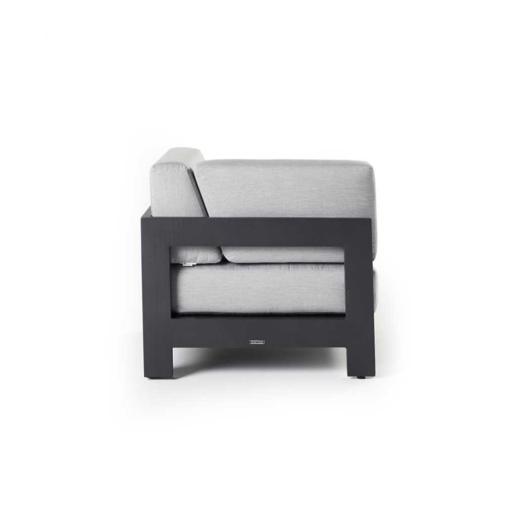 Tiburon Sectional Corner Chair in Charcoal Aluminum